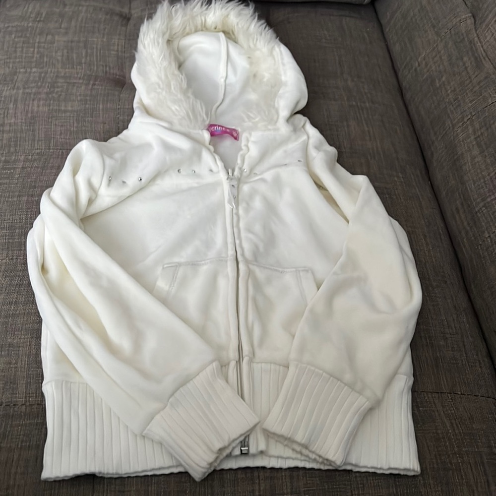 Tangerine girls zip sweater
